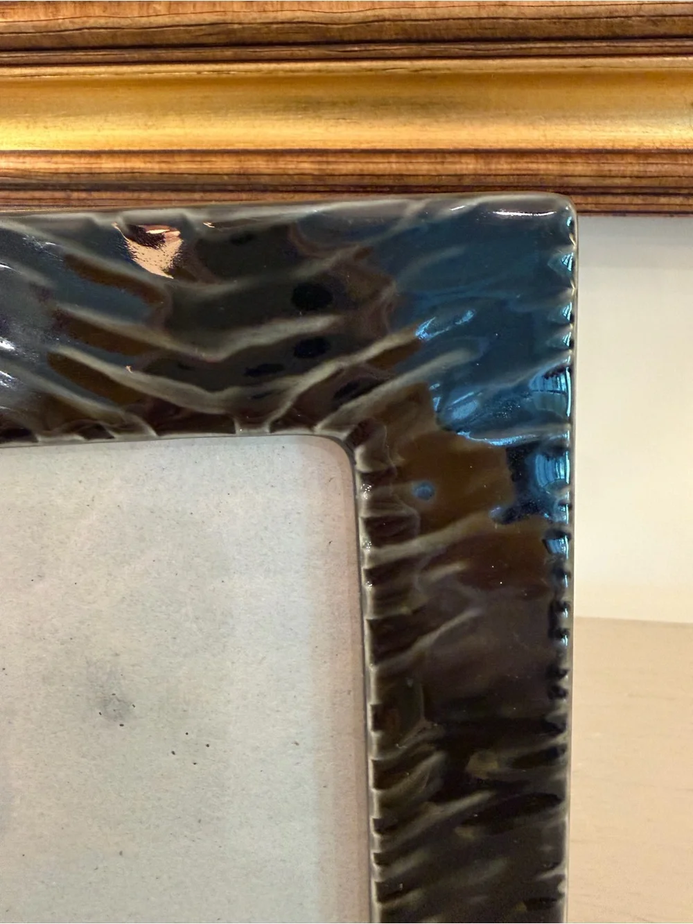 Target Opalhouse Picture Porcelain Frame Black Ceramic Wave Pattern 5x7 Photo